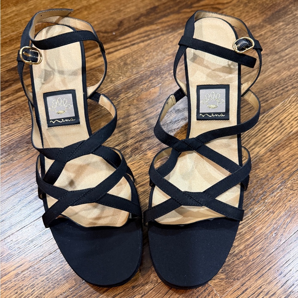 Nina Black Strappy Heels